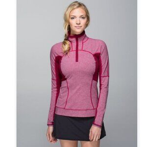 Lululemon Run For Gold 1/2 Zip Heathered Bumble Berry Size 4